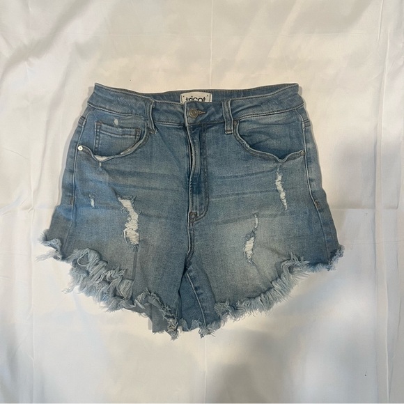 tricot Pants - Distressed Tricot Denim Shorts - Size 7